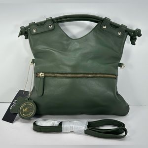 NWT - Madi Claire Flap Over Leather Satchel  Handbag - Verona - Olive